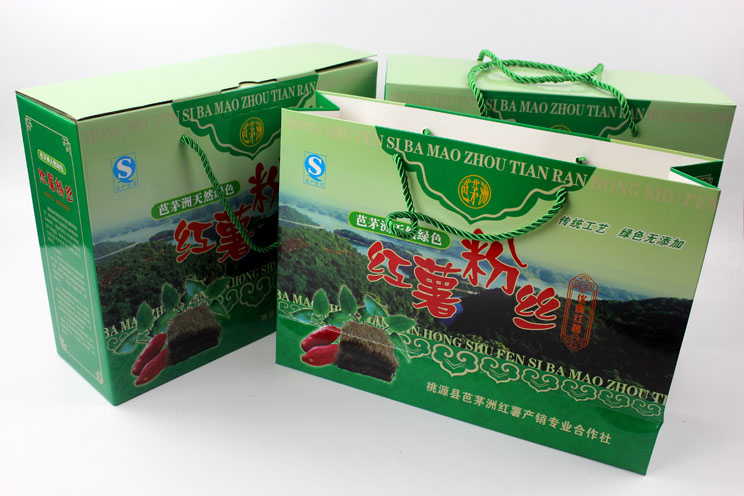 定制禮品包裝盒，長沙包裝廠力助桃源縣芭茅洲“紅薯粉絲”檔次倍增