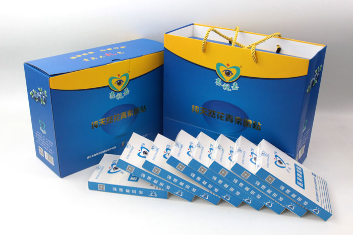 哪里可以做禮盒包裝？護眼神器亮視嘉護眼貼禮盒包裝+手提袋套裝出自長沙印刷廠